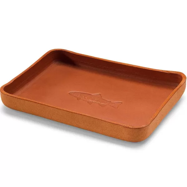 Orvis Leather Desktop Tray With Fish | Home Decor
