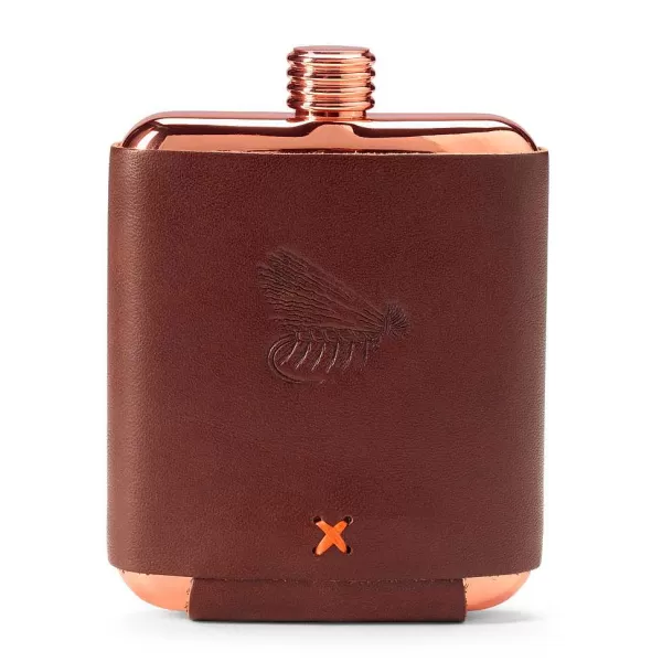 Orvis Leather-Wrapped Copper Flask | Home Decor