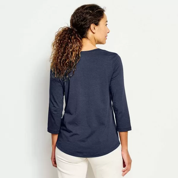 Orvis Perfect Relaxed V-Neck Three-Quarter Sleeve Tee | Women Shirts
