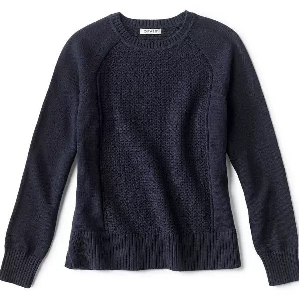 Orvis Pointelle Detail Crew Sweater | Women Sweaters