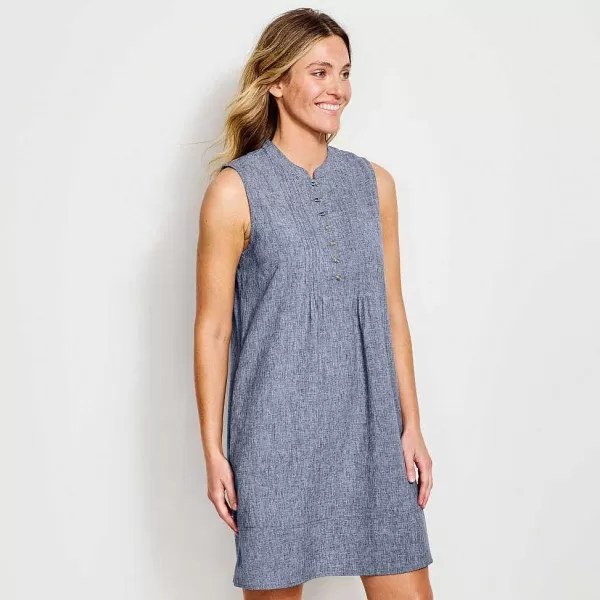 Orvis Tech Chambray Pintuck Tank Dress | Women Skirts & Dresses