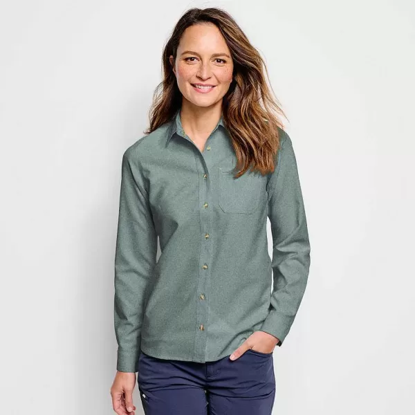 Orvis Women'S Long-Sleeved Tech Chambray Work Shirt | Women Shirts